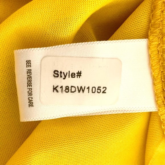 Bishop + Young Mini Dress Shift V-Neck Plunge Mustard Yellow Size Small Cutout - Picture 9 of 9